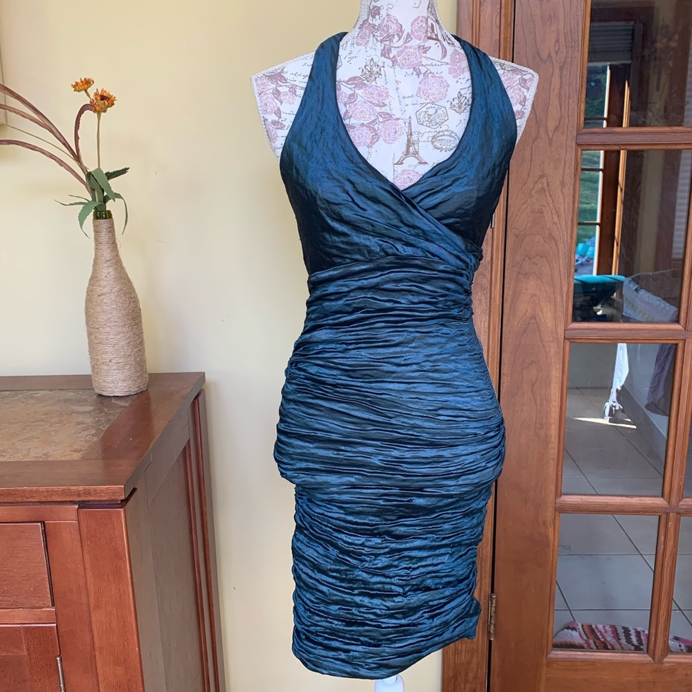 Nicole Miller | Emerald Ruching Dress